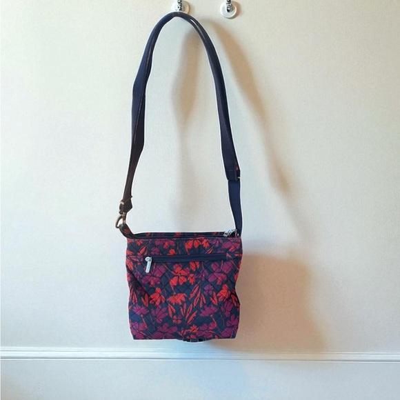 Travelon Anti Theft RFID Floral Cotton Crossbody Mini Bag W Small Flashlight - Picture 3 of 17